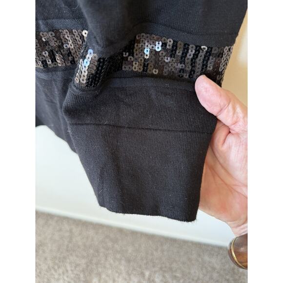 GUESS Black Bodycon Sequin Knit Mini Dress Sz XS Sequined Sleeveless - Picture 4 of 8